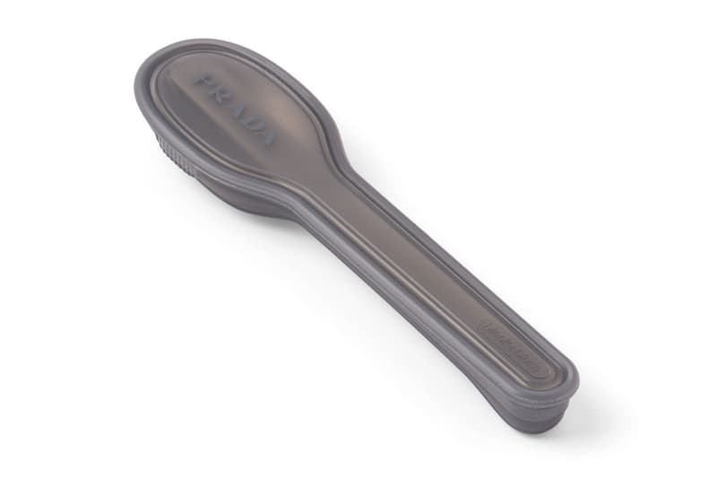 prada black and blum stainless steel logo cutlery spoons forks sustainable