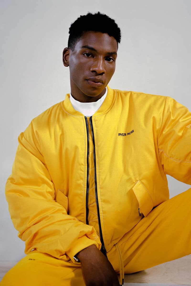 pyer moss kerby jean raymond sculpt chunky sneaker unisex tan yellow colorway footwear sneakerhead tee shoes