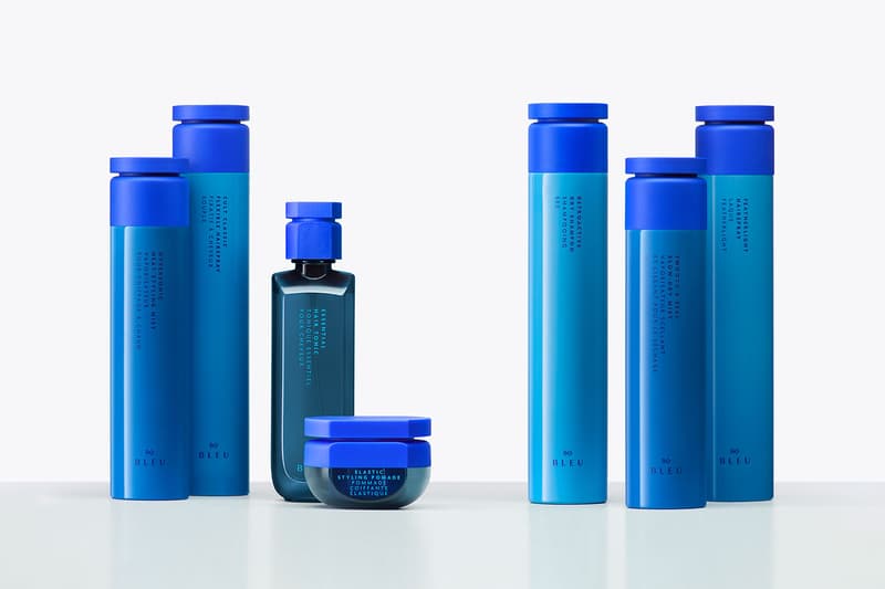 r co bleu sustainable haircare collection shampoo conditioner hair spray mask