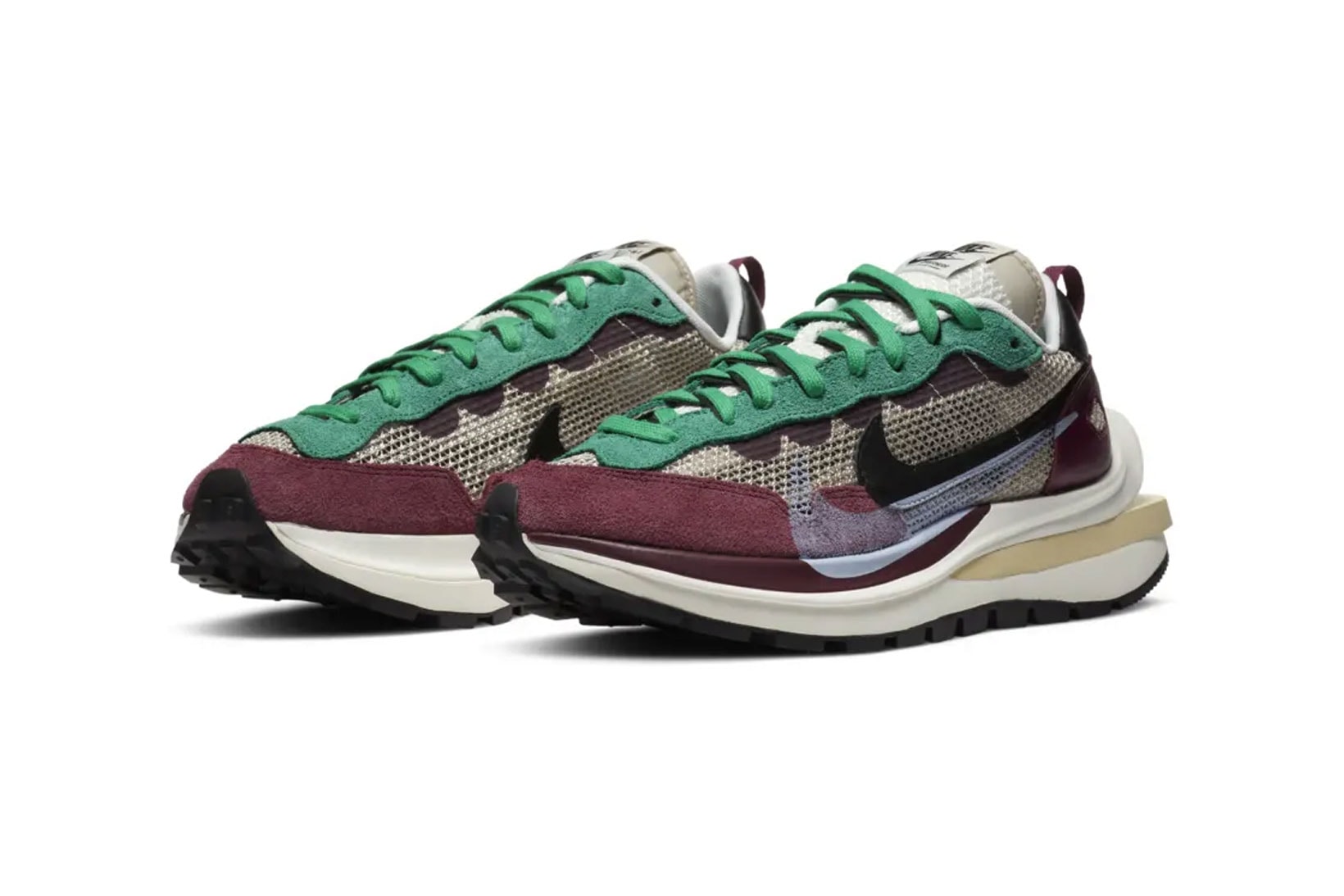 sacai nike vaporwaffle tour yellow green string black villain red official look price release date chitose abe