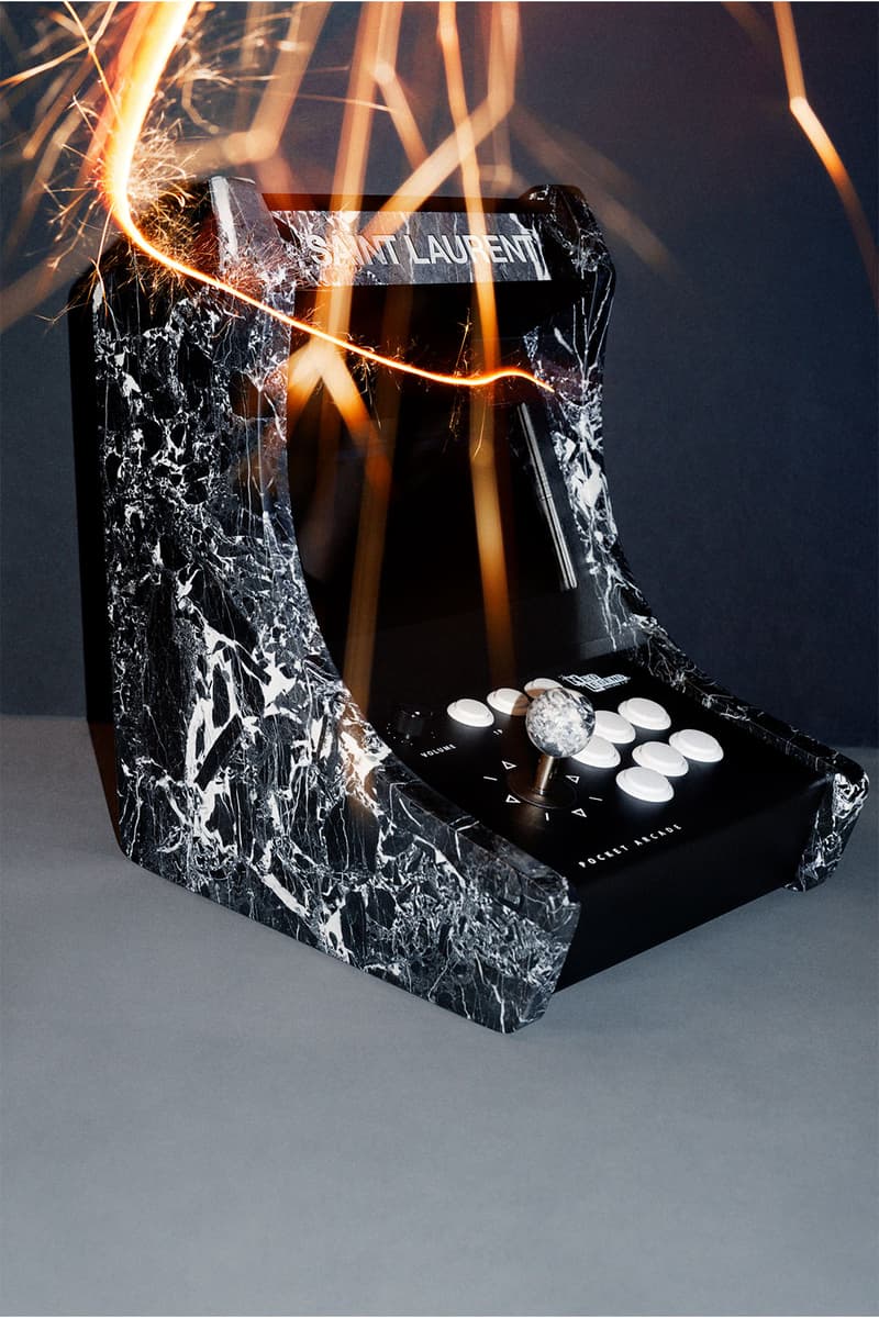 saint laurent rive droit christmas drop release neo legend arcade game machine homeware decor