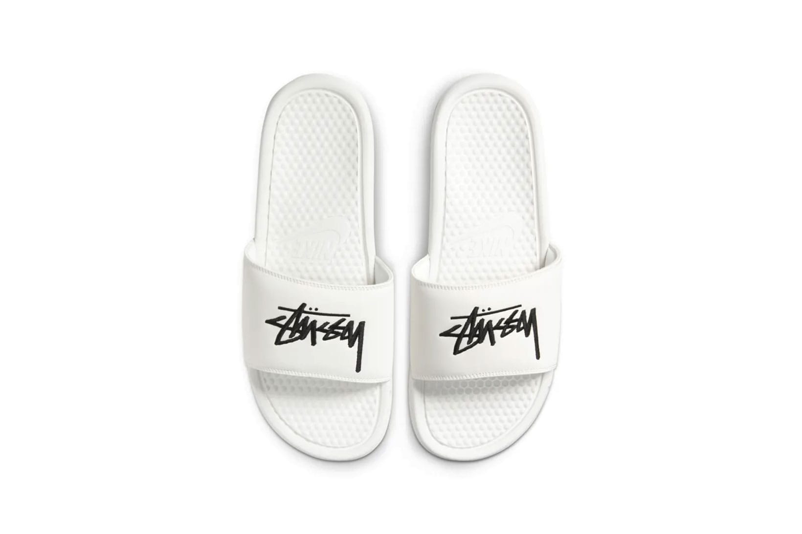 Stussy x Nike Benassi Slides White 