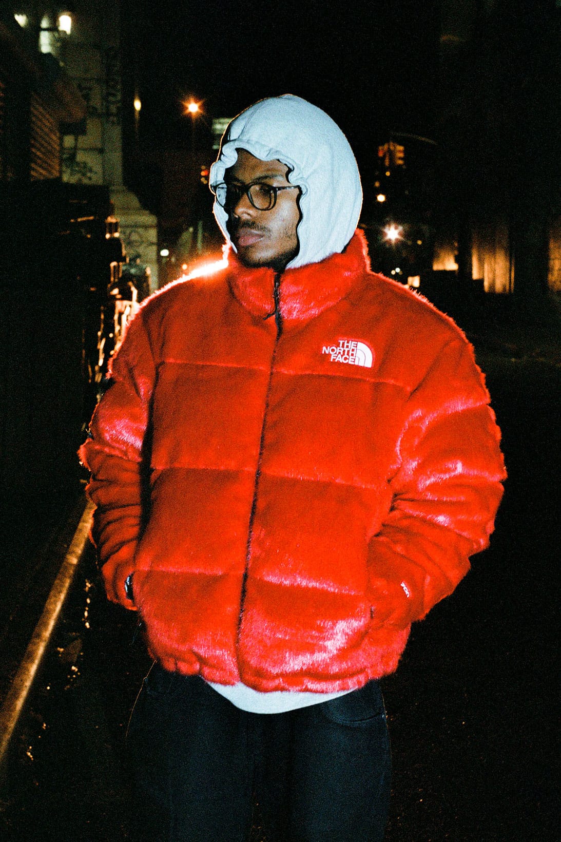 north face red puffer
