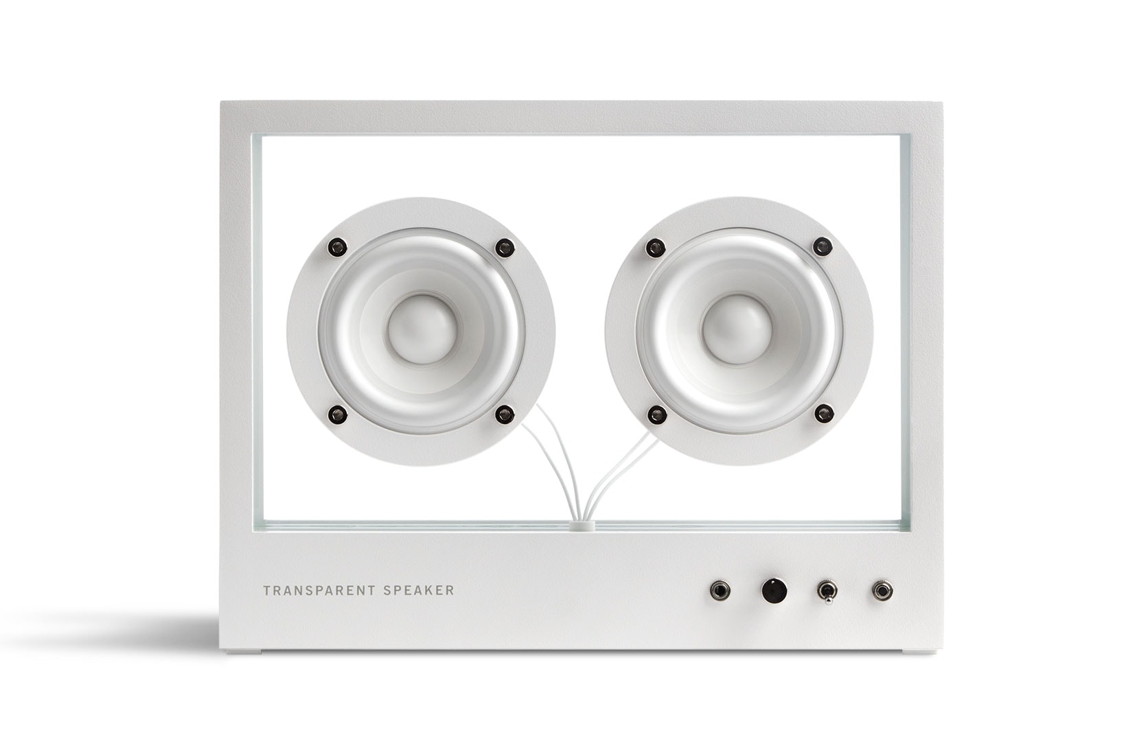 transparent speakers bluetooth white black minimal stockholm
