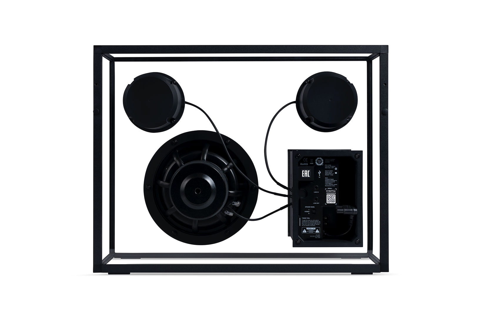 transparent speakers bluetooth white black minimal stockholm