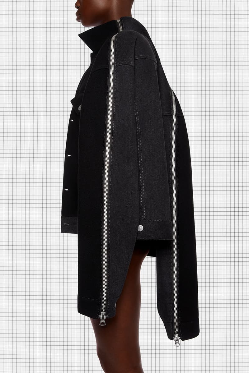 acne studios repurposed collection season 2 drop oversized black denim panel jacket details zippers sleeves side