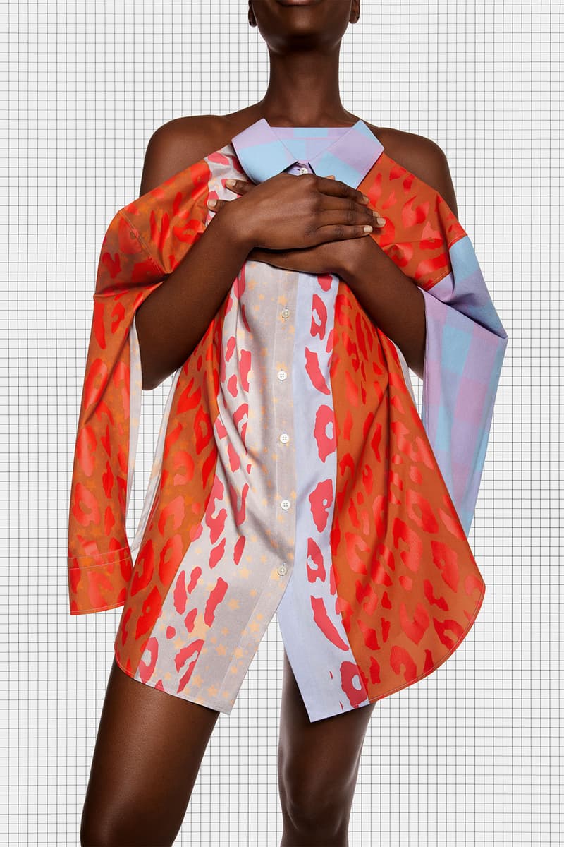 acne studios repurposed collection season 2 drop sustainable contrasting blouse color pattern shirt patchwork