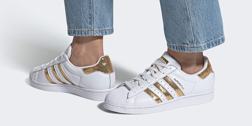 Adidas metallic gold superstar Clearance