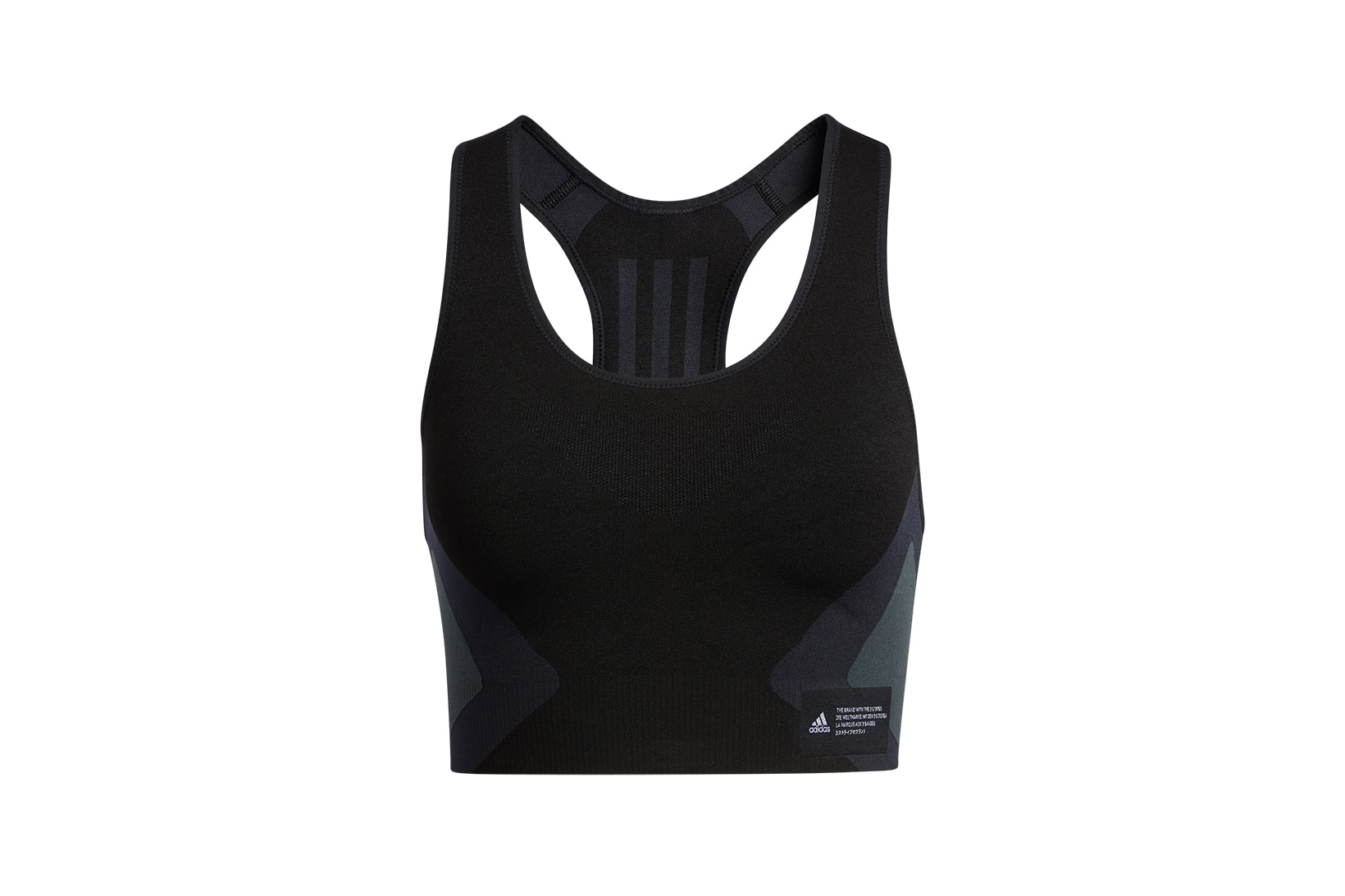 adidas pharrell williams pw primeknit fine collaboration activewear black tank top sports bra