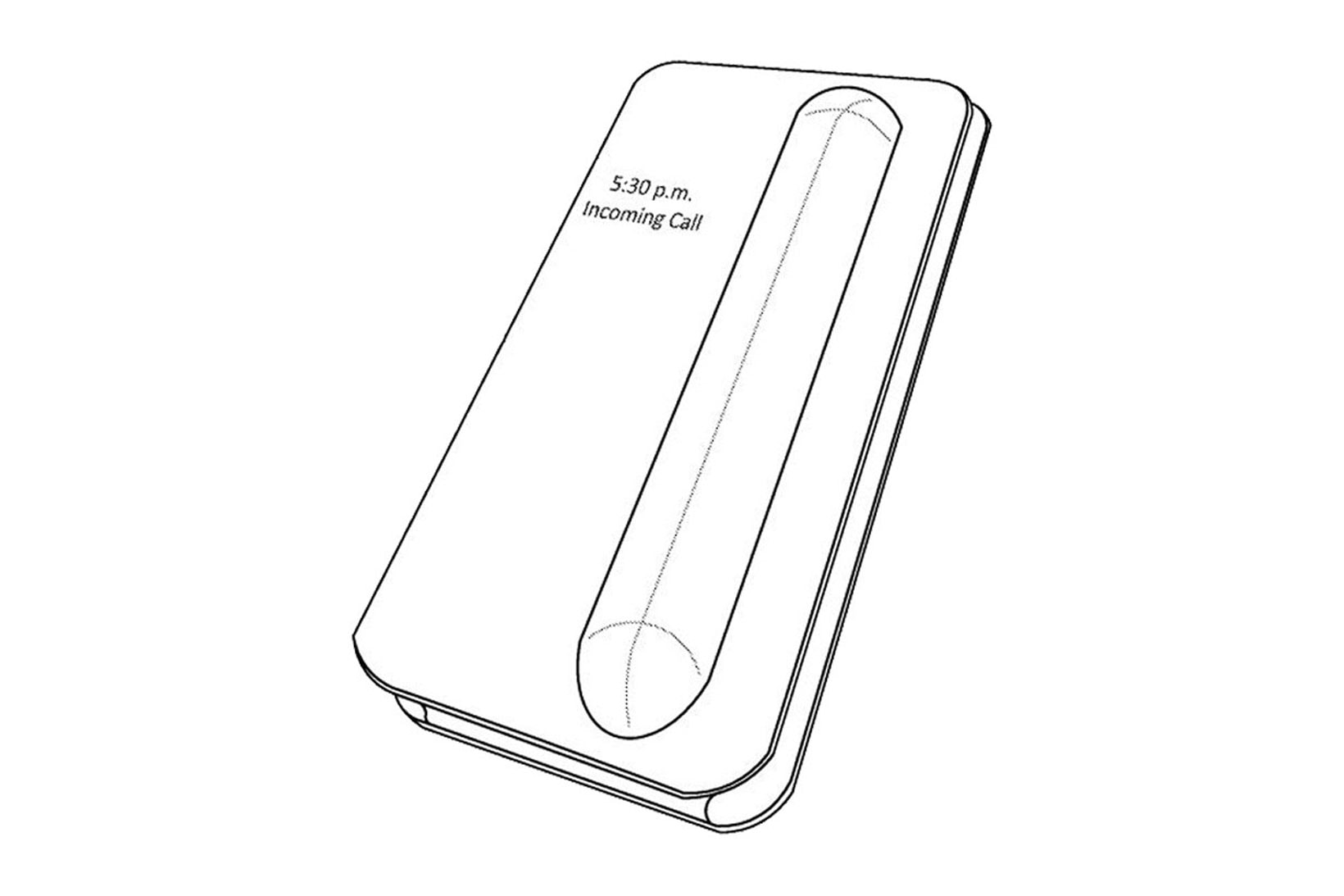 apple iphone case airpods charging built-in integrated design mock-up illustration drawing folding style closed external display