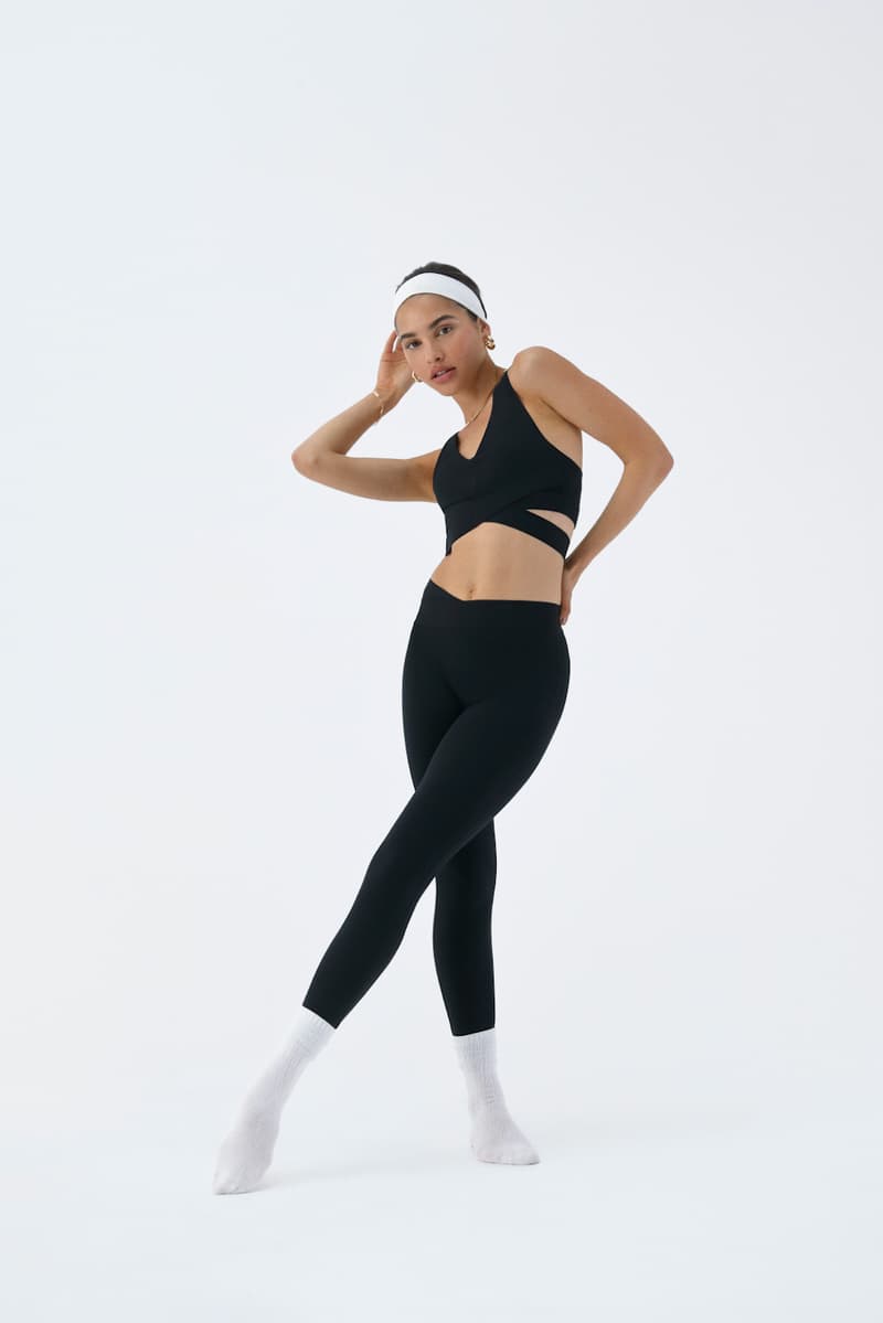 bandier le ore activewear sustainable private label sports bra leggings black