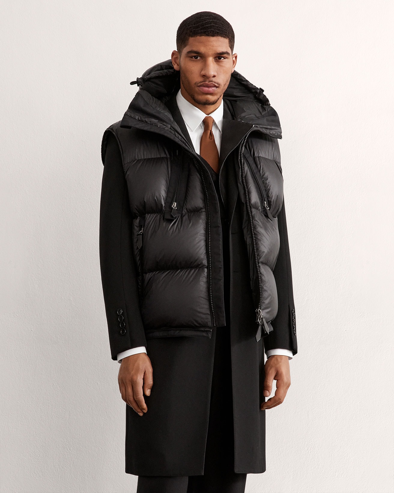 burberry fall winter fw21 pre-collection riccardo tisci black puffer vest coat