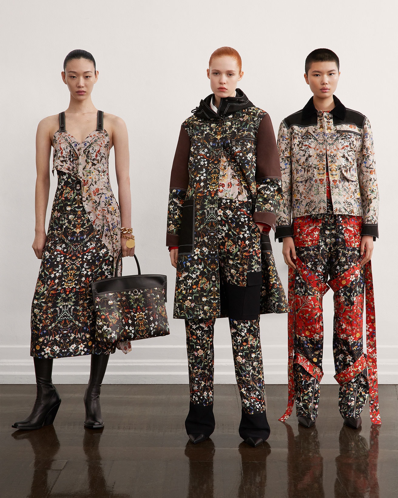burberry fall winter fw21 pre-collection riccardo tisci floral print pants jacket dress