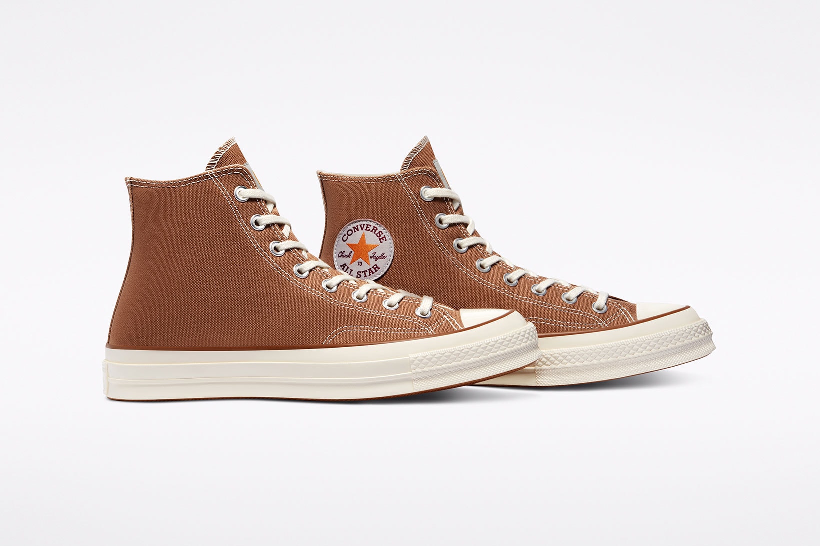 carhartt wip converse chuck 70 icons collaboration sneakers hamilton brown canvas logo side