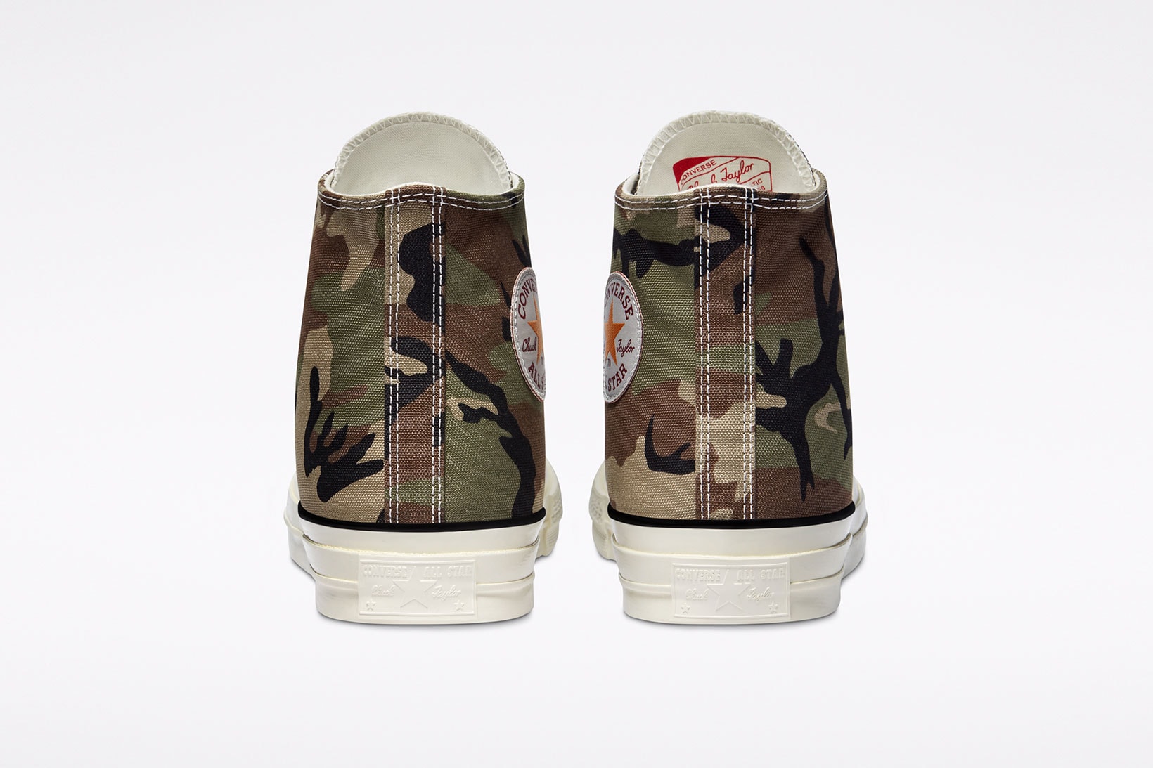 carhartt wip converse chuck 70 icons collaboration sneakers camouflage pattern back rear heel