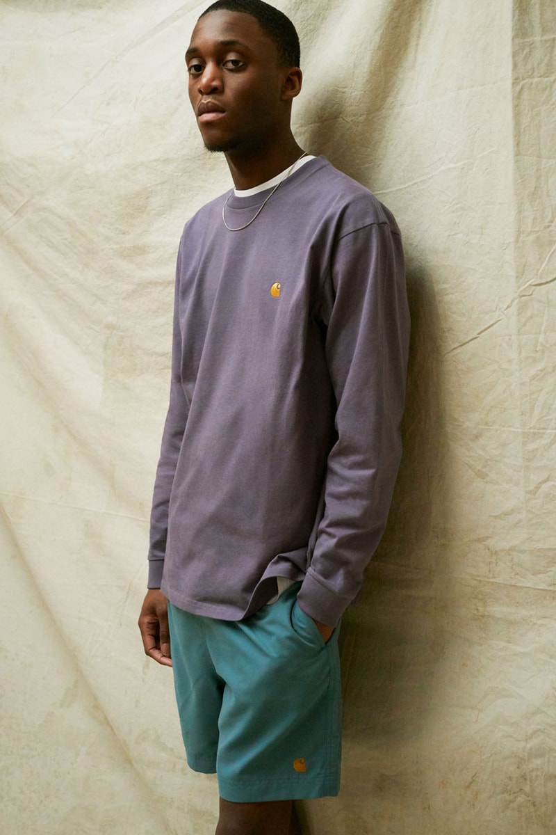 carhartt wip spring summer 2021 ss21 collection lookbook sweatshirt shorts logo