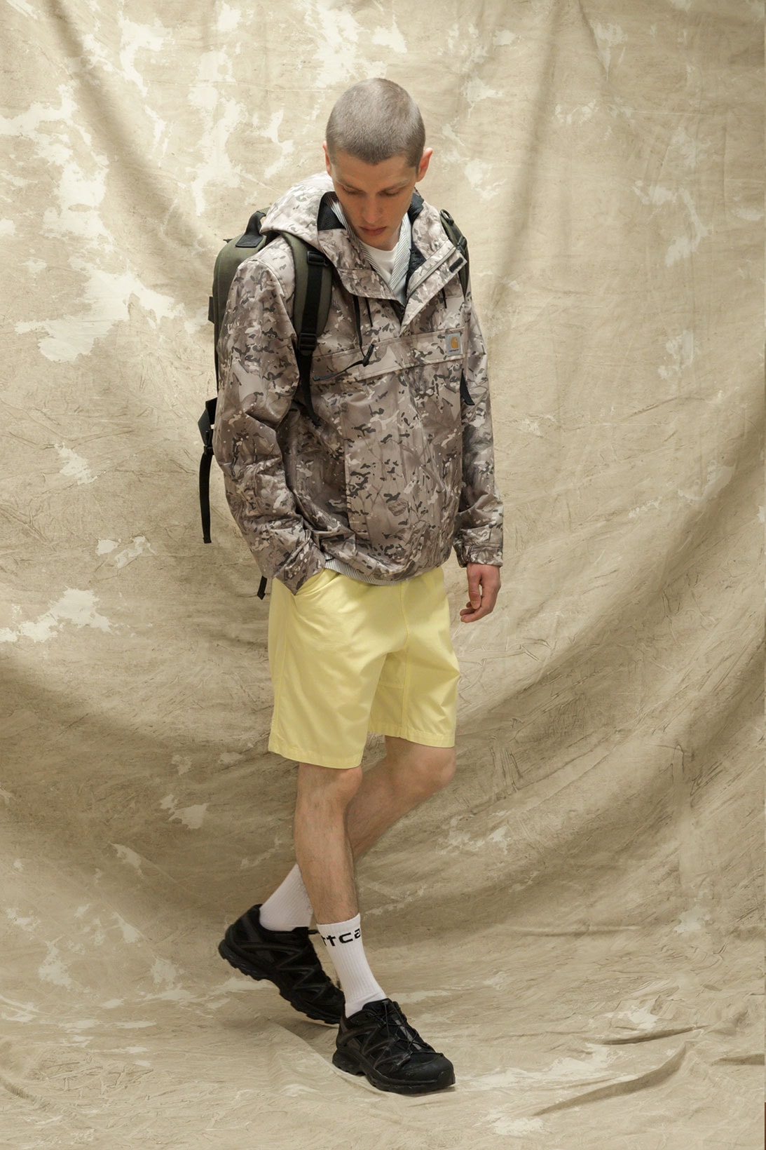 carhartt wip spring summer 2021 ss21 collection lookbook military camo jumper half zip backpack shorts