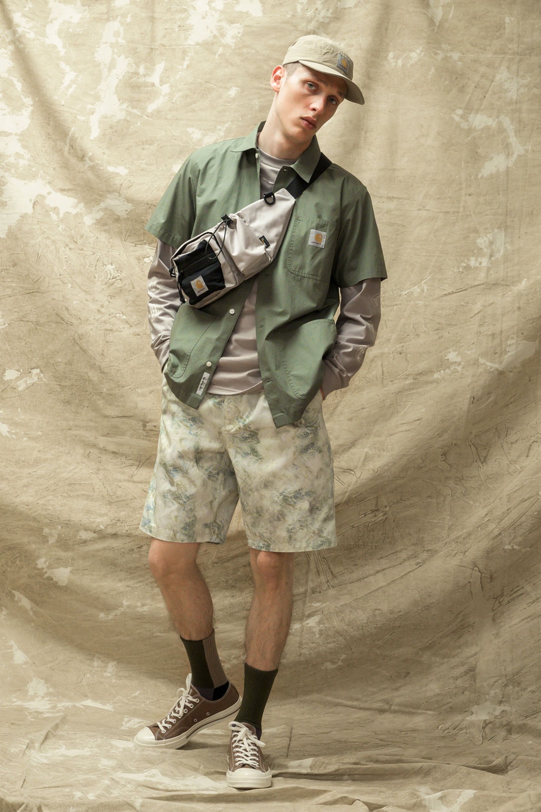 carhartt wip spring summer 2021 ss21 collection lookbook camouflage patter print shorts