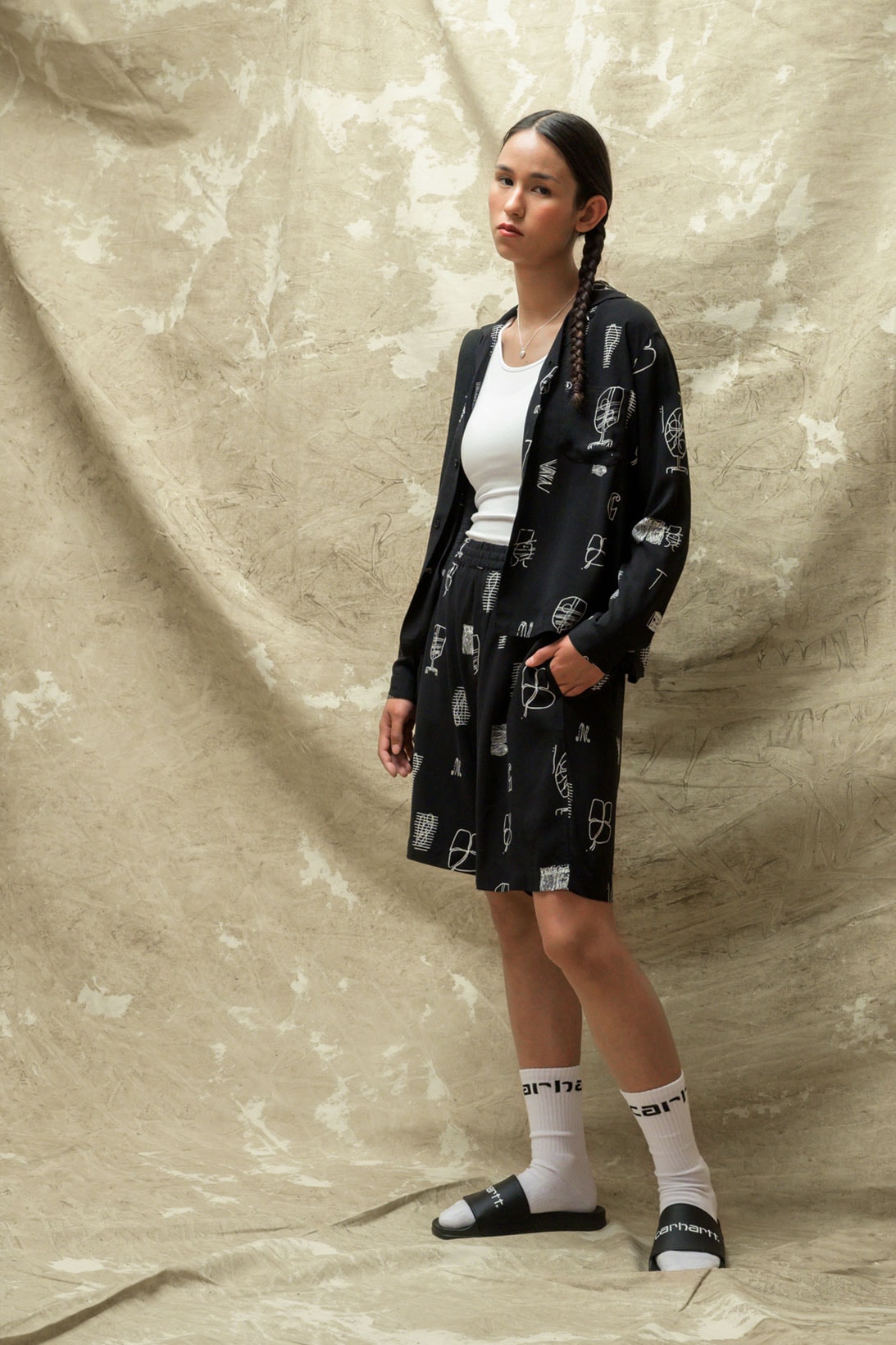 carhartt wip spring summer 2021 ss21 collection lookbook graphic top shirt shorts sandals