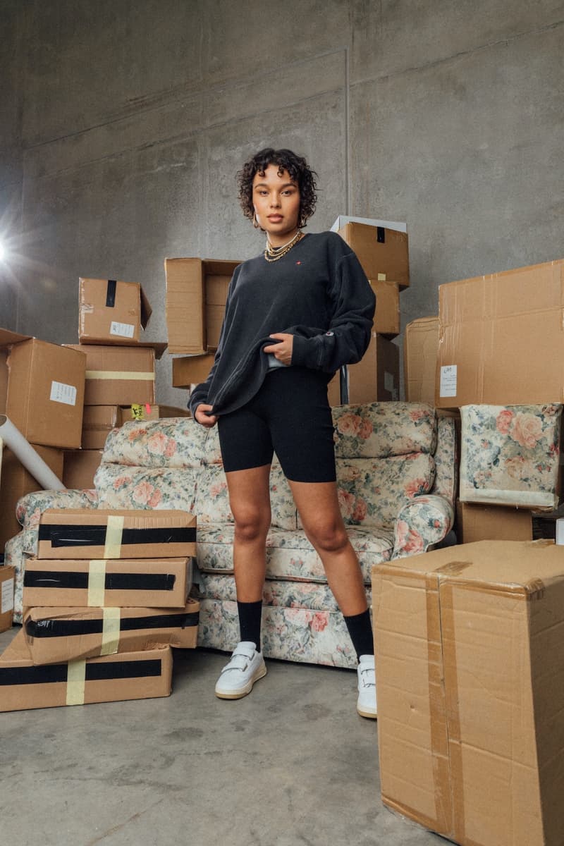 champion sustainable rebound washed black collection drop 2 hoodies sweatpants bike shorts