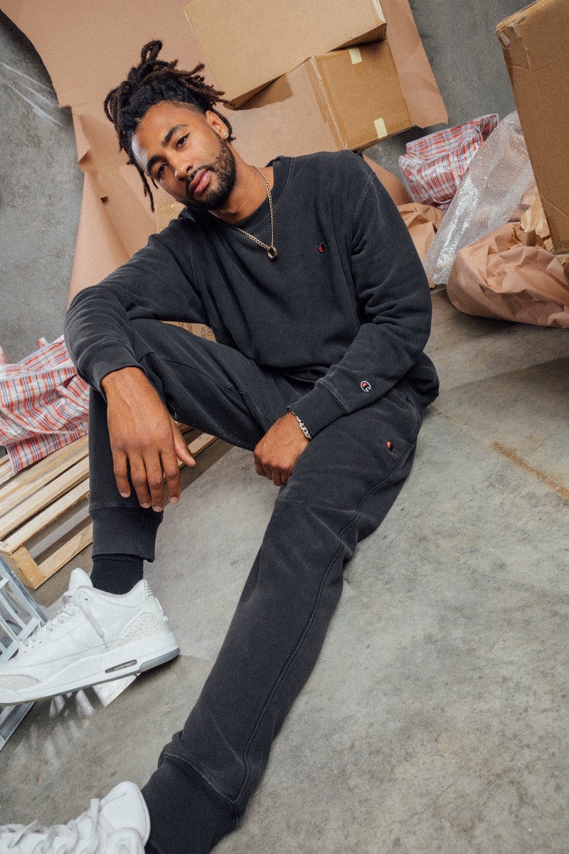 champion sustainable rebound washed black collection drop 2 sweater sweatpants sneakers boxes