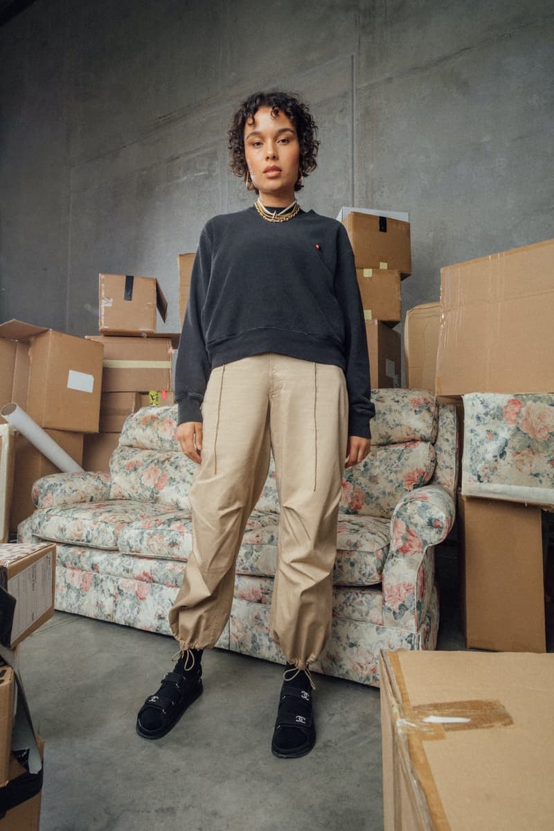 champion sustainable rebound washed black collection drop 2 sweater crewneck beige pants chanel slides sofa boxes