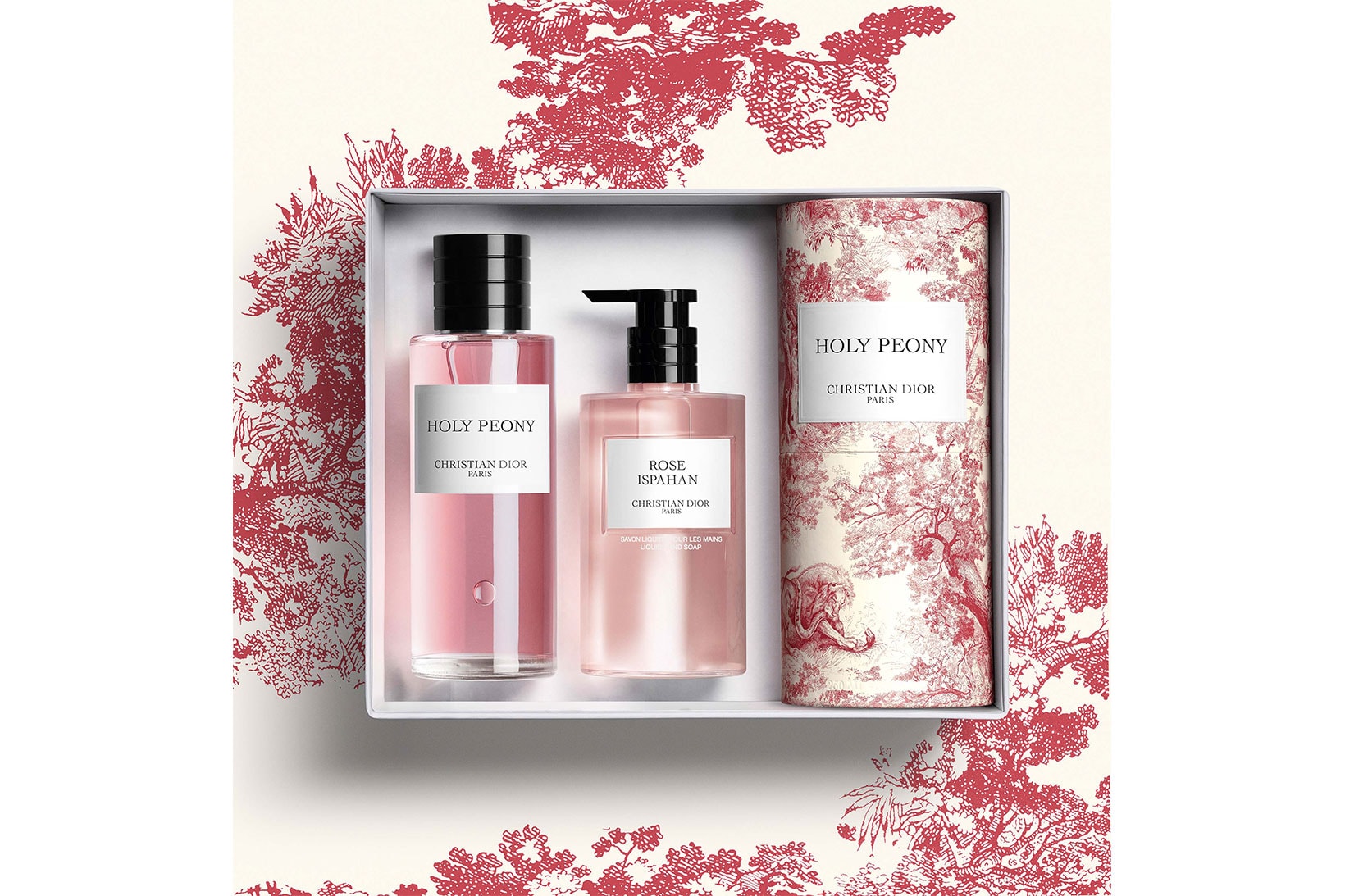 christian dior beauty perfumes fragrances toile de jouy limited edition holy peony pink red osmanthus candles
