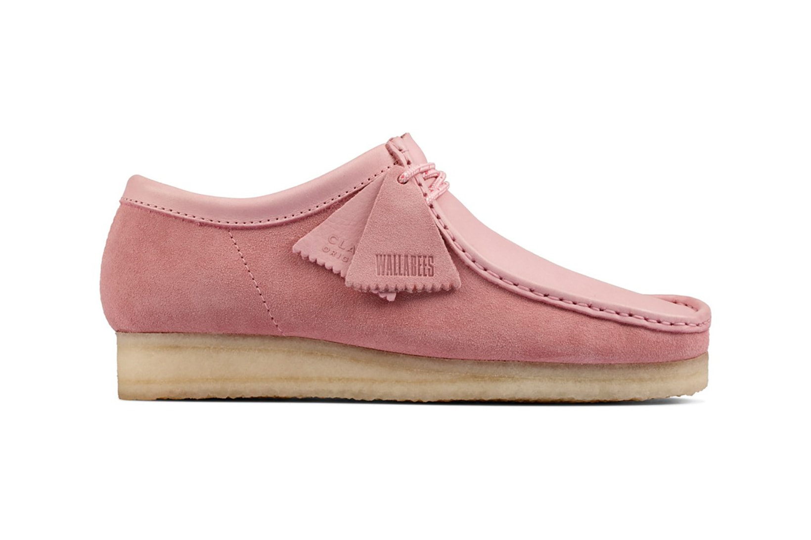 clarks originals combi wallabee pastel pink rose colorway footwear shoes lateral
