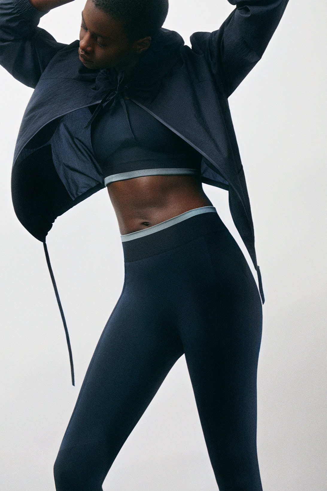 cos activewear collection drop 2 womens jacket sports bra leggings black