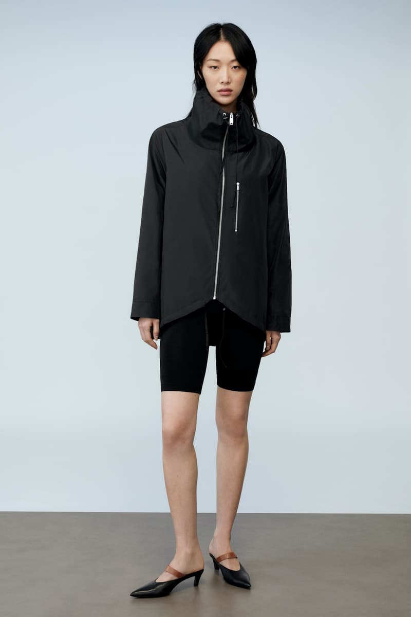 sora choi cos spring womenswear summer collection lookbook black jacket outerwear biker shorts heels shoes sandals