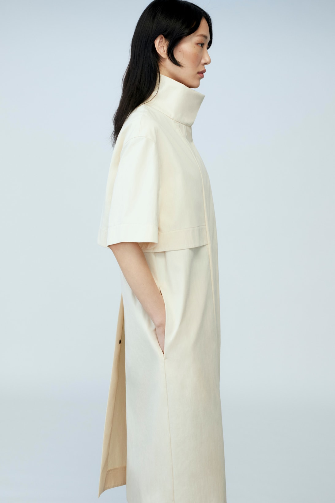 sora choi cos spring womenswear summer collection lookbook white turtle neck dress pockets