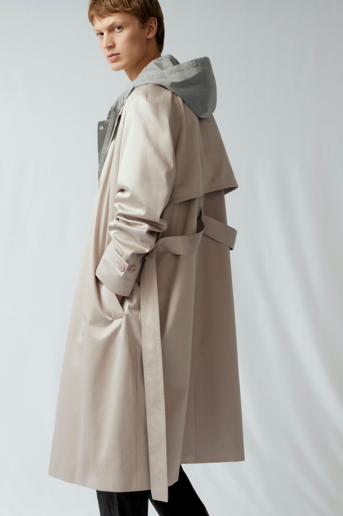 cos spring menswear summer collection lookbook jacket outerwear hoodie brown beige gray