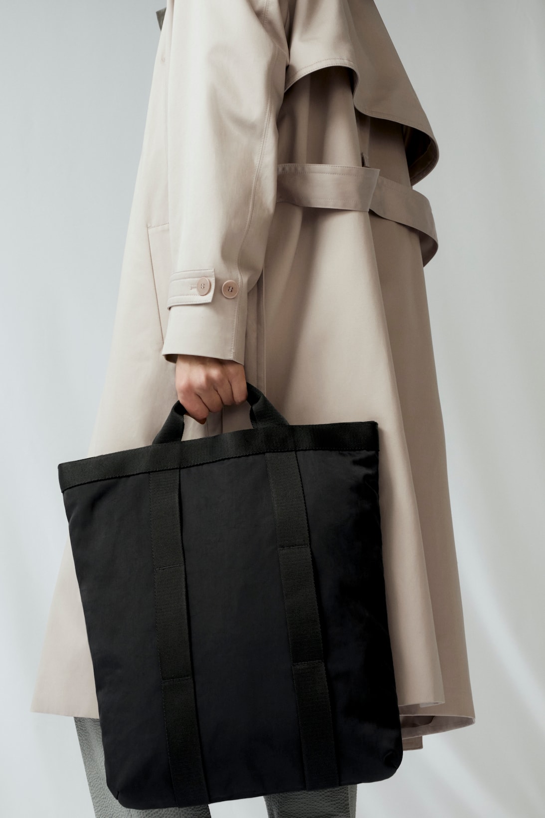 cos spring menswear summer collection lookbook jacket beige brown coat outerwear black bag