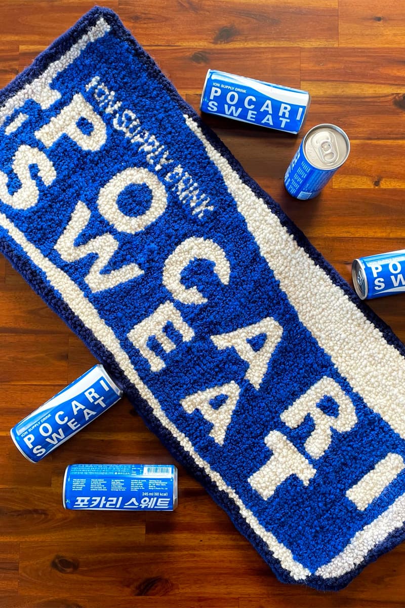 cynthia chen asian snack inspired rugs home decor pocari sweat can