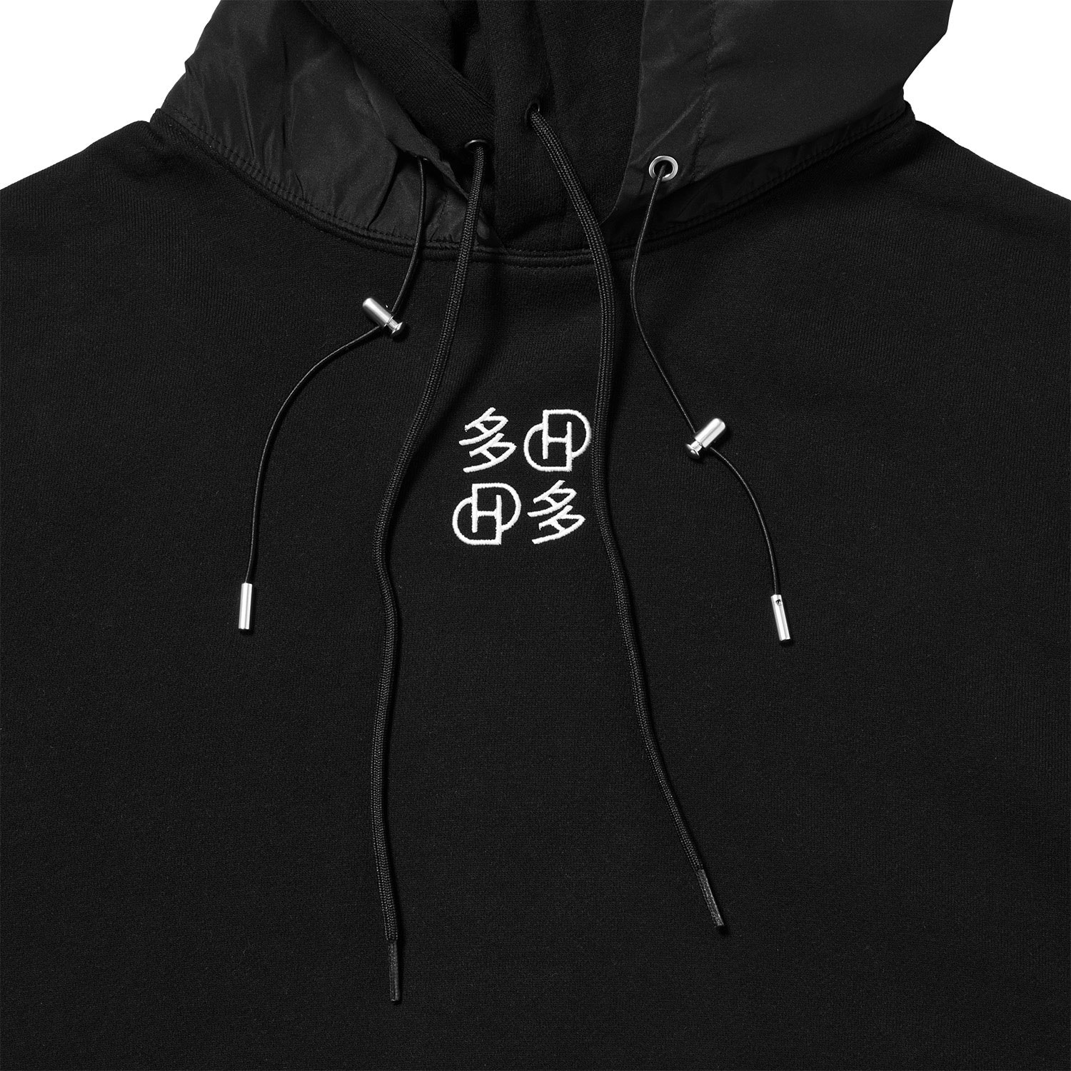 dada dheygere collaboration logo double hoodie details