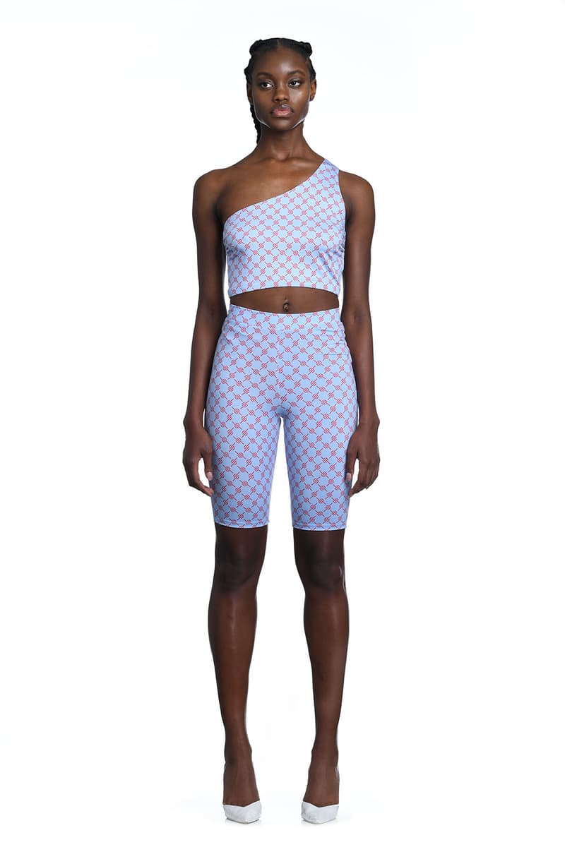 daily paper spring summer ss21 collection lookbook monogram logo asymmetrical crop top biker shorts