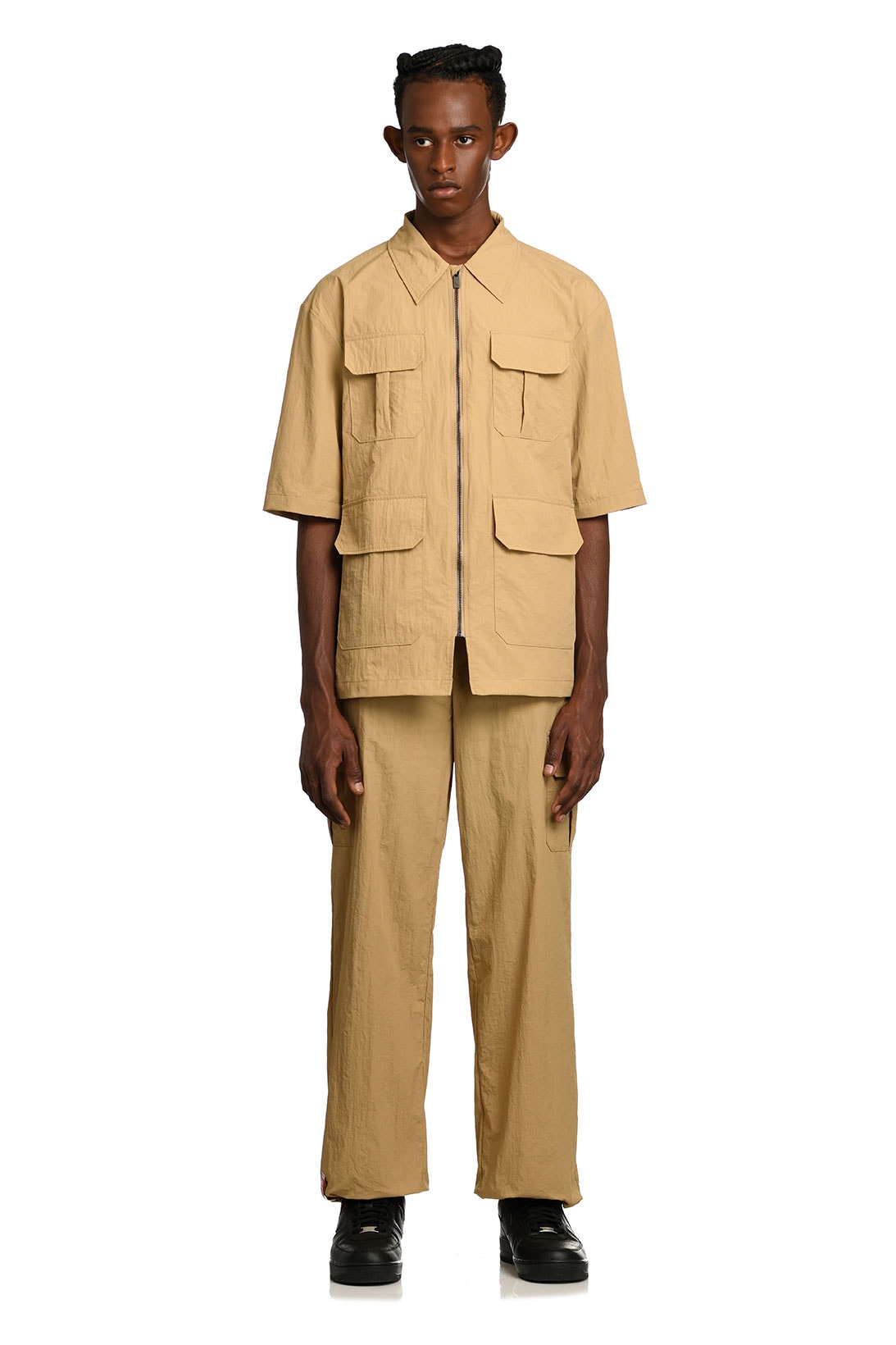 daily paper spring summer ss21 collection lookbook beige tech wear shirt trousers