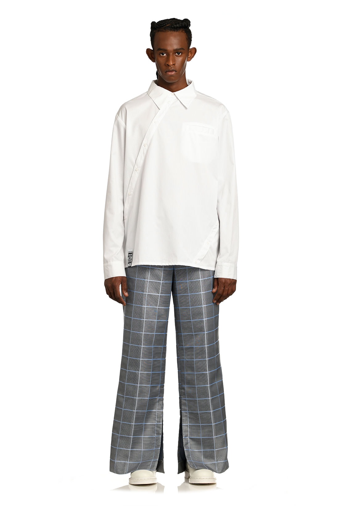 daily paper spring summer ss21 collection lookbook white shirt plaid trousers