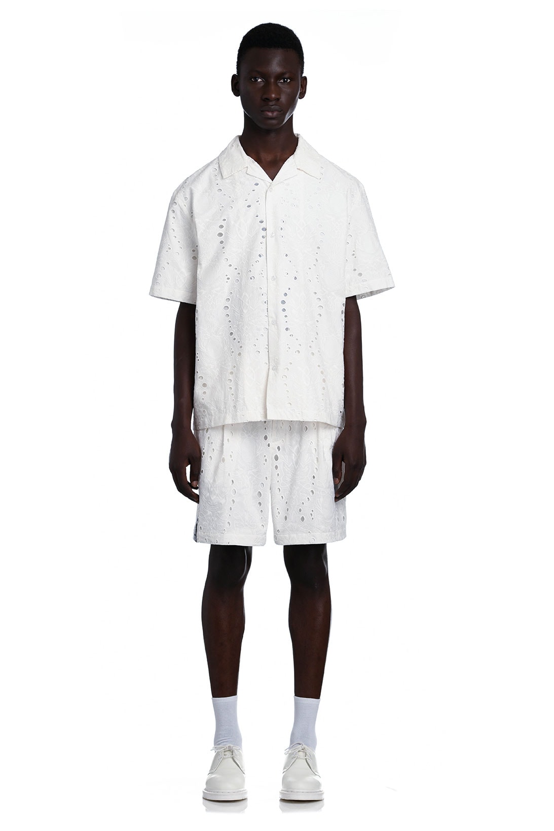 daily paper spring summer ss21 collection lookbook white lace summer shorts shirt