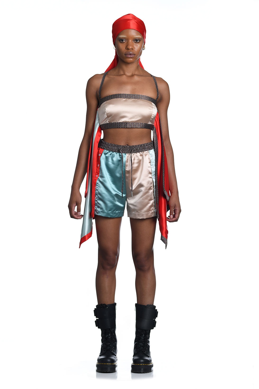 daily paper spring summer ss21 collection lookbook silk satin bra top shorts set