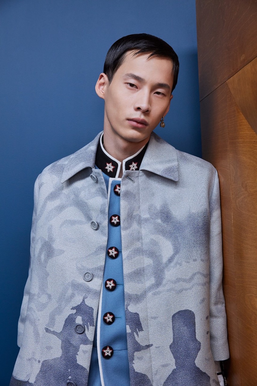 dior fall winter collection blue jacket outerwear shirt