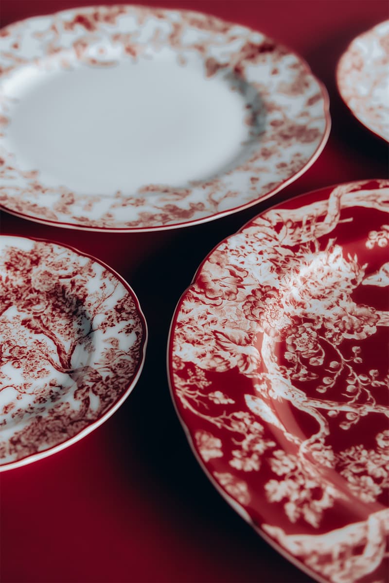 dior maison homeware toile de jouy rouge valentines day collection plates saucers red white