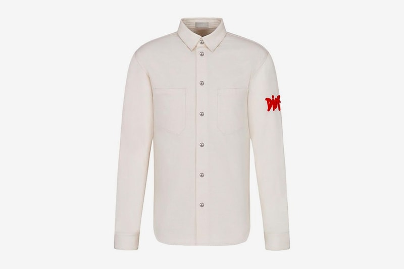 dior shawn stussy chinese lunar new year ox capsule collection white shirt collar logo red