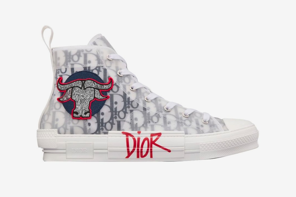 dior shawn stussy chinese lunar new year ox capsule collection b23 high top sneakers oblique print