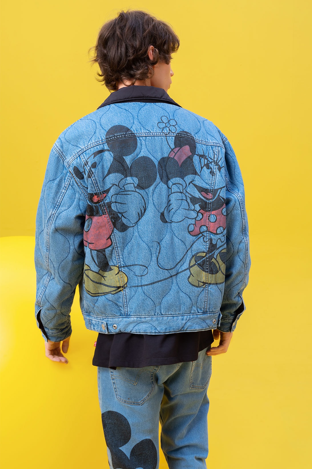 disney levis mickey and friends collaboation denim jeans jacket quilted minnie
