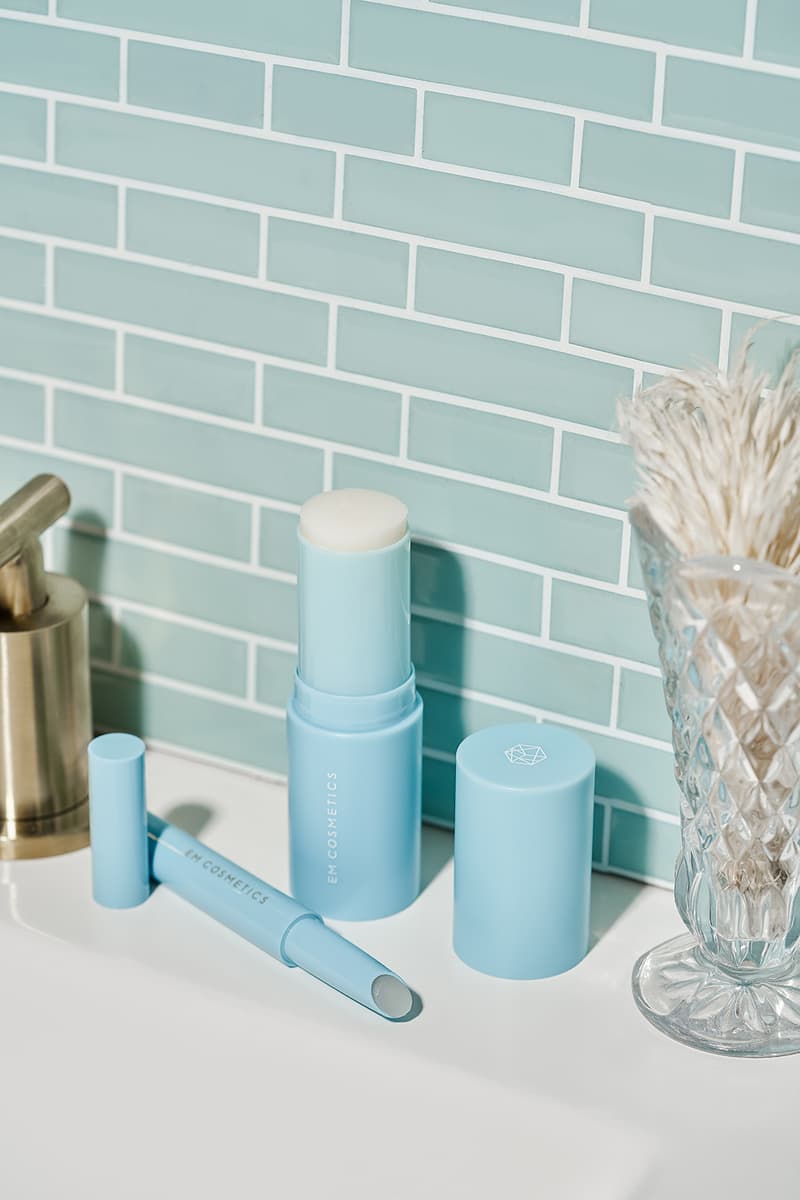 em cosmetics michelle phan face cuddle moisture balm lip cushion skincare beauty blue sink vase