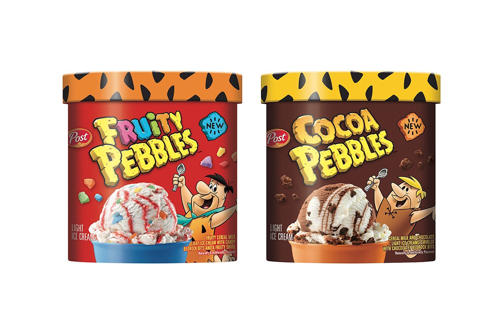 fruity cocoa pebbles cereal ice cream dessert post foods flintstones red brown