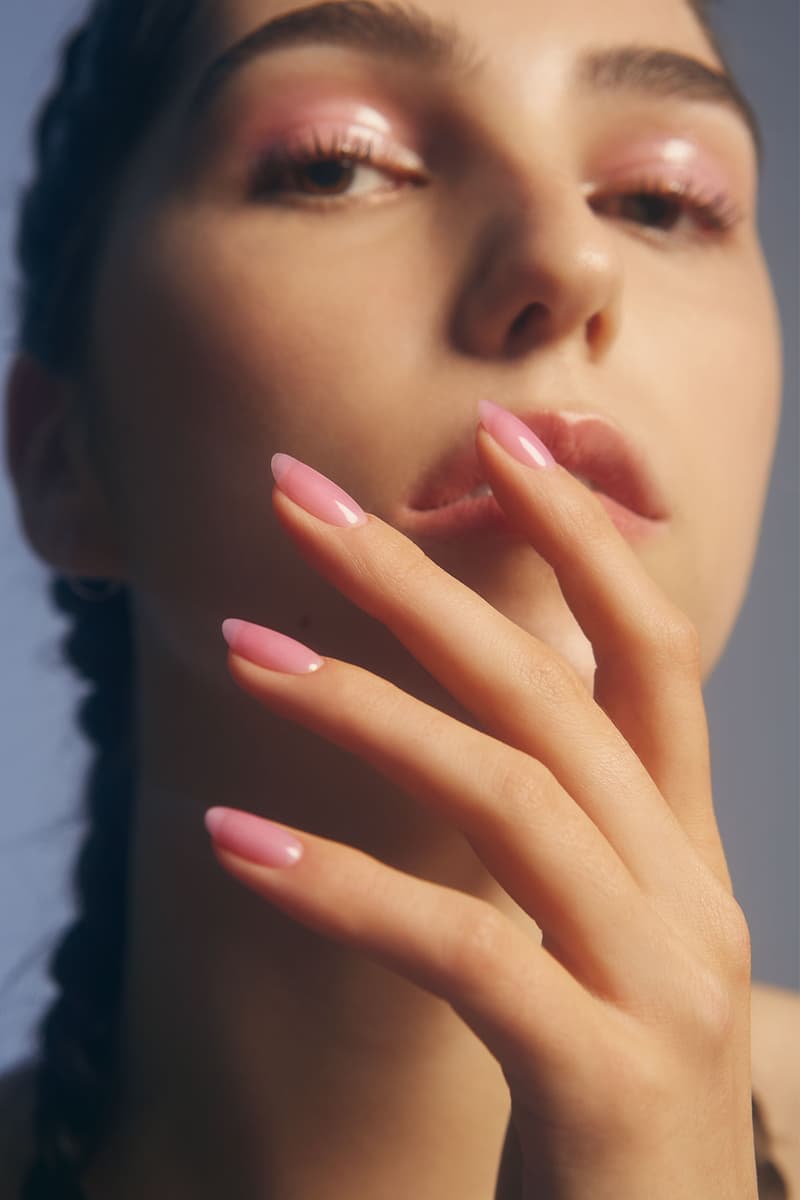 gelcare y2k manicure gel nail polish capsule collection 2000s nostalgia pink jelly closeup braids
