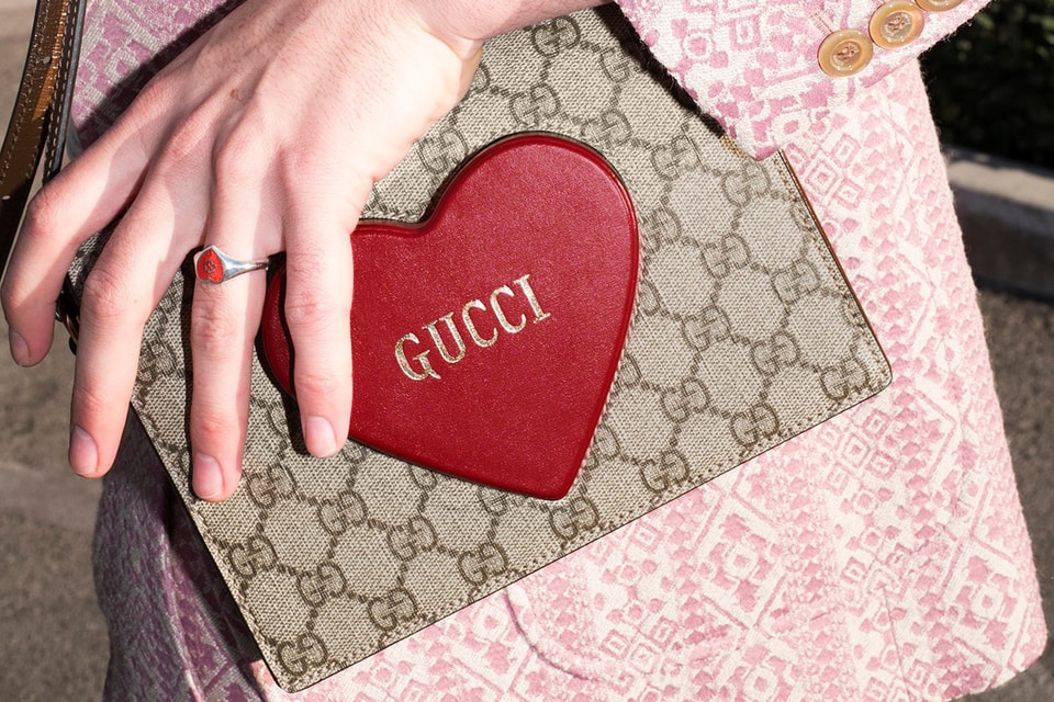Pink gucci purse with hearts Clearance