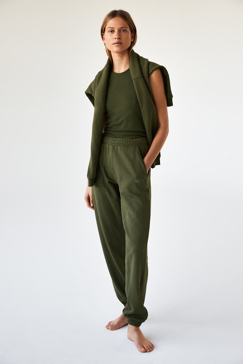 H2OFagerholt Army Green Gang Tank Top Sweatpants Crewneck Sweater Sweatpants Cream Doctor SS21 Collection Lookbook Campaign Loungewear Sportswear Activewear Danish Copenhagen Leisure Sports Brand Julie Bex Fagerholt